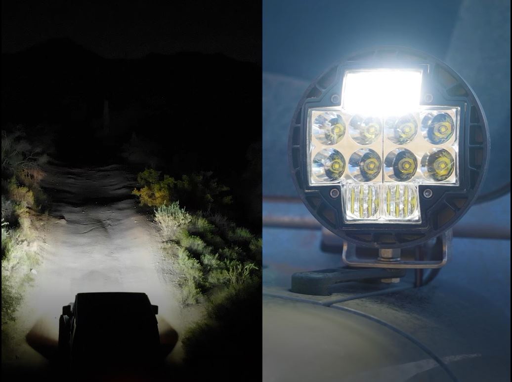NACHO TM5 Combo White - The Ultimate Multi Function Off Road Light - Size 5.75" - Pair